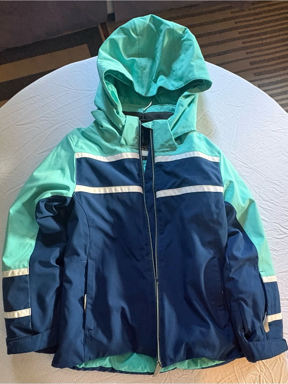 Spyder Kids Navy and Mint Hooded Winter Coat - Great for Skiing!